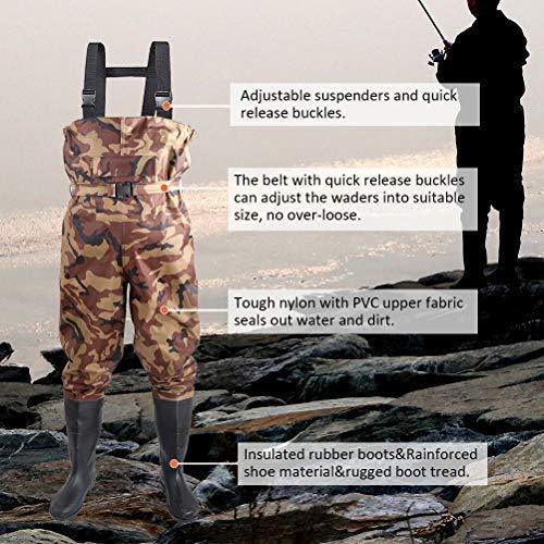 Kingdom Chest Waders Waterproof - Hunting & Fishing Waders with Neoprene Boots, Nylon and PVC Insulated Material