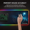 LED RGB Gaming Mouse Pad - 10 Light Modes Extended Computer Keyboard Mat with Durable Stitched Edges and Non-Slip Rubber Base, High-Performance Large Mouse Pad Optimized for Gamer 31.5X11.8X0.15Inch