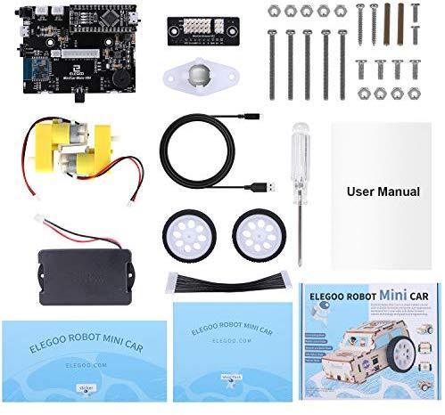 ELEGOO UNO R3 Project Smart Robot Car Kit V 3.0 Plus with UNO R3, Line Tracking Module, Ultrasonic Sensor, IR Remote Control etc. Intelligent and Educational Toy Car Robotic Kit for Arduino Learner