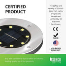 Sunco Lighting 12 Pack Solar Path Lights, Dusk-to-Dawn, 7000K Diamond White, Cross Spike Stake for Easy in Ground Install, Solar Powered LED Landscape Lighting - RoHS/CE