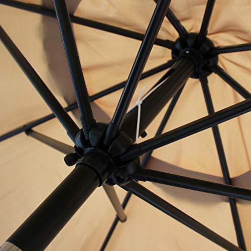 Blissun 9' Outdoor Market Patio Umbrella with Push Button Tilt and Crank, 8 Ribs (Tan)