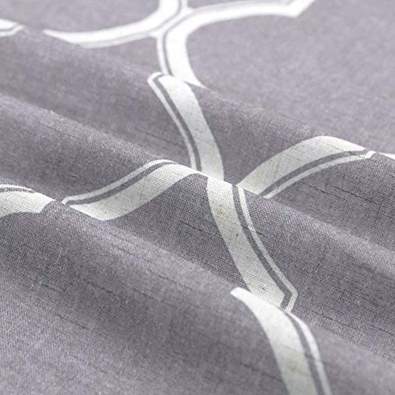 Curtains for Living Room 84 inch Grey Moroccan Tile Linen Blend Grommet Window Treatmenrt Set 2 Panels Bedroom Kitchen