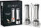 Battery Operated Salt and Pepper Grinder Set with Mill Tray & Light Function - Electric, Stainless Steel, Adjustable Coarseness