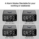 SROCKER Alarm Clock FM Radio,with Wireless Bluetooth Player,USB Fast Charge Port, TF Card Play,LED Display, Dual Alarm, Indoor Temperature/Day/Date Display,Nap/Sleep Timer for Bedroom (Black)