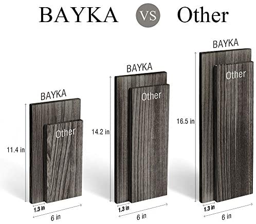 BAYKA Floating Shelves Wall Mounted, Rustic Wood Wall Shelves Set of 3 for Bedroom, Bathroom, Living Room, Kitchen