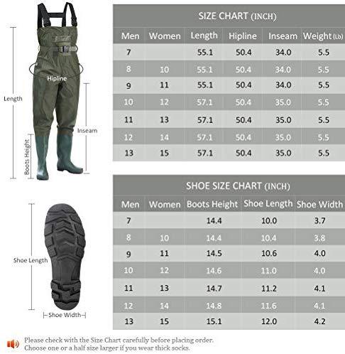 Kingdom Chest Waders Waterproof - Hunting & Fishing Waders with Neoprene Boots, Nylon and PVC Insulated Material