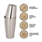 Stainless Steel Boston Shaker: 2-piece Set: 18oz Unweighted & 28oz Weighted Professional Bartender Cocktail Shaker