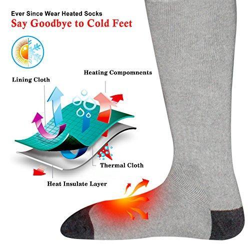 Electric Battery Heated Socks for Women Men,Winter Rechargeable Thermal Heat Socks Kit,Battery Powered Electric Heated Ski Bike Motorcycle Warm Socks Foot Warmer,Winter Sports Outdoor Thermo Socks,M/L