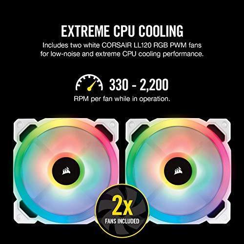 Corsair H100i RGB PLATINUM AIO Liquid CPU Cooler,240mm,Dual ML120 PRO RGB PWM Fans,Intel 115x/2066,AMD AM4/TR4