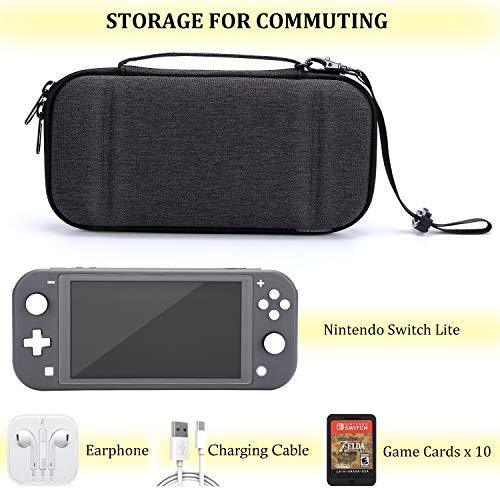 Compatible with Switch Lite Case EVA Protective Carrying Case for Switch Lite Cover Video Game Accessories for Nintendo Switch Lite Gifts for Men Husband Kids Teens (GrayWhite)