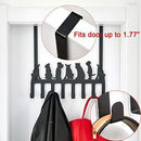 Wintek Over the Door Hook Hanger, Heavy Duty Organizer Rack for Towel, Hat,Hoodies,Coat , Cloth,Bag - 8 Hooks (Black)