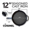 cuisinel - Pre-Seasoned Cast Iron Skillet (12-Inch) w/Handle Cover Oven Safe Cookware | Heat-Resistant Holder | Indoor and Outdoor Use | Grill, Stovetop, Induction Safe. New Version