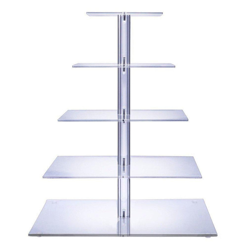 BonNoces 5 Tiers Round Acrylic Pastry Wedding Cupcake Stands Tower Tree-Cupcake Carrier-Clear Tiered Cake Stand Tall Jumbo-Round Dessert Stands-Cupcake Display Stand