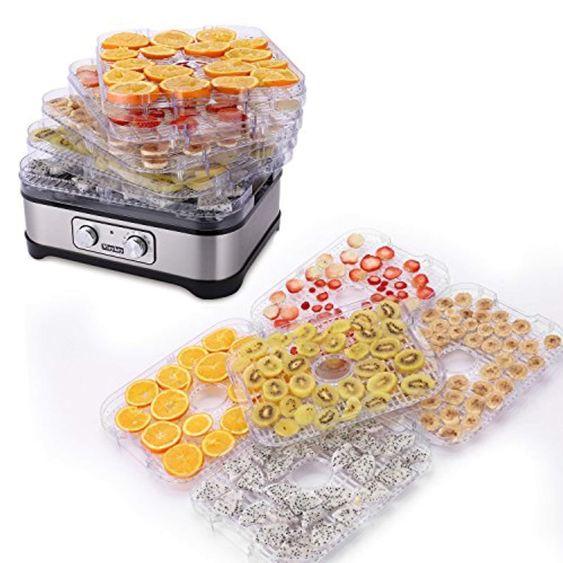 Food Dehydrator Machine, Jerky Dehydrators with Five Tray, Knob Button