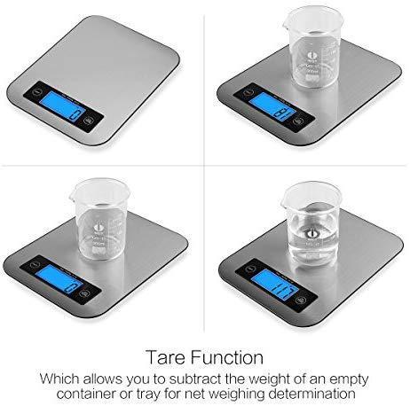 Digital Kitchen Scale Food Scales, TOBOX Postage Scale Multifunction Stainless Steel Accuracy with LCD Display and Tare Function for Baking and Cooking 22 lb 10 kg