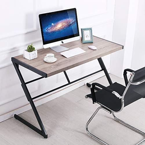 FIVEGIVEN Rustic Computer Writing Desk Industrial Study Table Simple Z Shaped Desk Driftwood 48 Inch