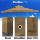 Replacement 10'X10'Gazebo Canopy top Patio Pavilion Cover Sunshade plyester Double Tiers-Taupe