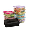 Bento Lunch Boxes, 3-Compartment Meal Prep Containers with Lids, Food Storage Containers, 7 Pack BPA Free Food Lunch box, LeakProof, Reusable, Stackable, Microwave, Freezer and Dishwasher Safe