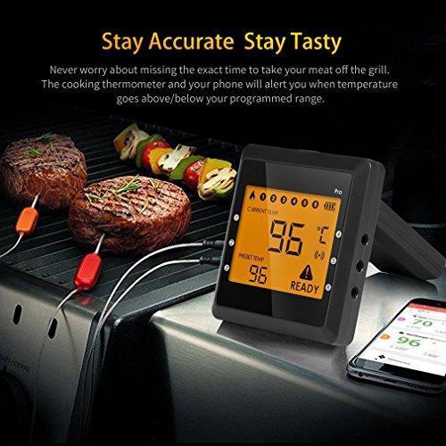 Digital Meat thermometer for Grilling , ICOCO Best Instant Read Oven Meat Thermometer with 6 Probes Ultra Fast Easy Electronic BBQ and Kitchen Food Thermometer for Cooking, Grill,Candy