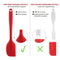 Silicone Spatula set : U-Taste 450ºF Heat-Resistant Spatula - One Piece Seamless Design, Non-Stick Silicone Rubber with Reinforced Stainless Steel Core (4 Piece Set, Red)