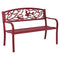 Giantex Patio Garden Bench Park Yard Outdoor Furniture Cast Iron Porch Chair (Red)