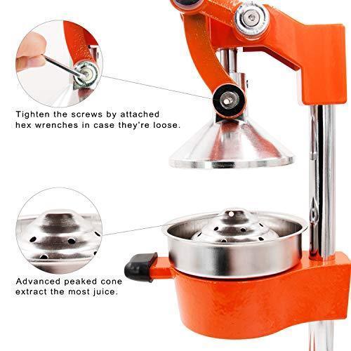 Egofine Commercial Grade Citrus Juicer, Hand Press Manual Fruit Juicer Juice Squeezer Citrus Orange Lemon Pomegranate, Orange