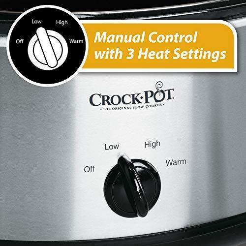 Crockpot SCR300-SS 3-Quart Manual Slow Cooker, Silver