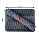 Large Dish Silicone Drying Mat, Draining Mat for Kitchen Counter, Dark Grey