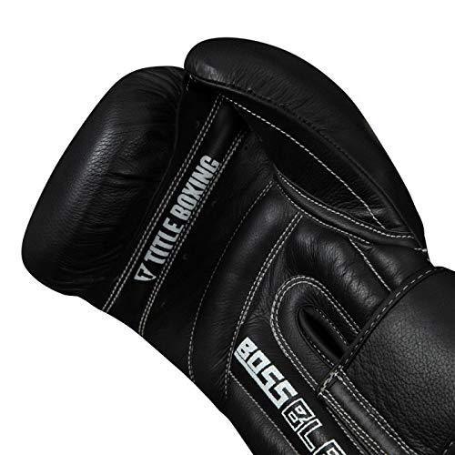 Title Boxing Boss Black Leather Bag Gloves