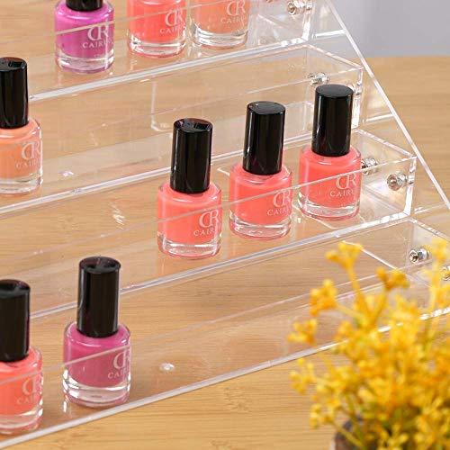 Benbilry Acrylic Nail Polish Organizer 6 Tier Clear Nail Polish Holder 66 Bottles Essential Oils Organizer Shelves Display Rack Stand(6 Tiers)