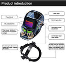 Tekware Welding Helmet 4C Lens Technology Solar Power Auto Darkening Hood True Color LCD Welder Mask Ultra Large Viewing Area Breathable Grinding Helmets with Adjustable Shade Range