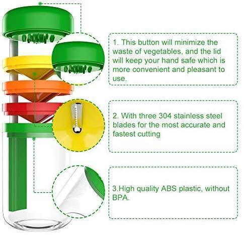 New 4-in-1 Vertical Vegetable Slicer, Rotating Adjustable Blades, Heavy Duty Veggie Spiralizer with Strong Suction Cup, for Low Carb,Paleo,Gluten-Free Meals (Free Cleaning Brush) by Chugod