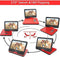 WONNIE 12.5 Inch Portable DVD Player, 10.5" Swivel Screen, 4 Hour Rechargeable Battery, USB / SD Slot (RED)