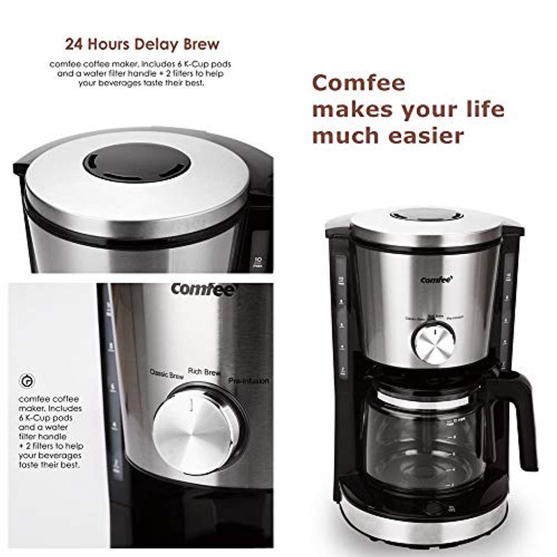 Single Serve Coffee Maker Brewers, One Cup Coffee Machine for Most Single Cup Pods including Pods by Comfee