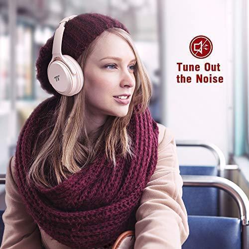 TaoTronics Active Noise Cancelling Headphones [Upgraded] 45H Playtime Bluetooth Headphones Over Ear Headphones Wireless Headphones High Clarity Sound for TV Cellphone