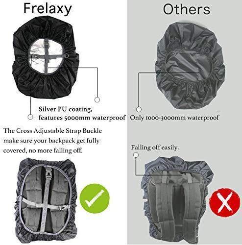 Frelaxy Waterproof Backpack Rain Cover for (15-90L), 2019 Upgraded Triple Waterproofing, Antislip Cross Buckle Strap, Ultralight Compact Portable, for Hiking, Camping, Biking, Outdoor, Traveling