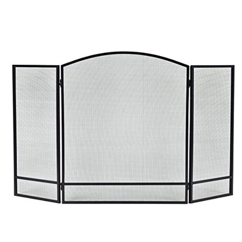 Costzon 3 Panel Fireplace Screen Foldable Arch Home Fire Protection Furniture Decor