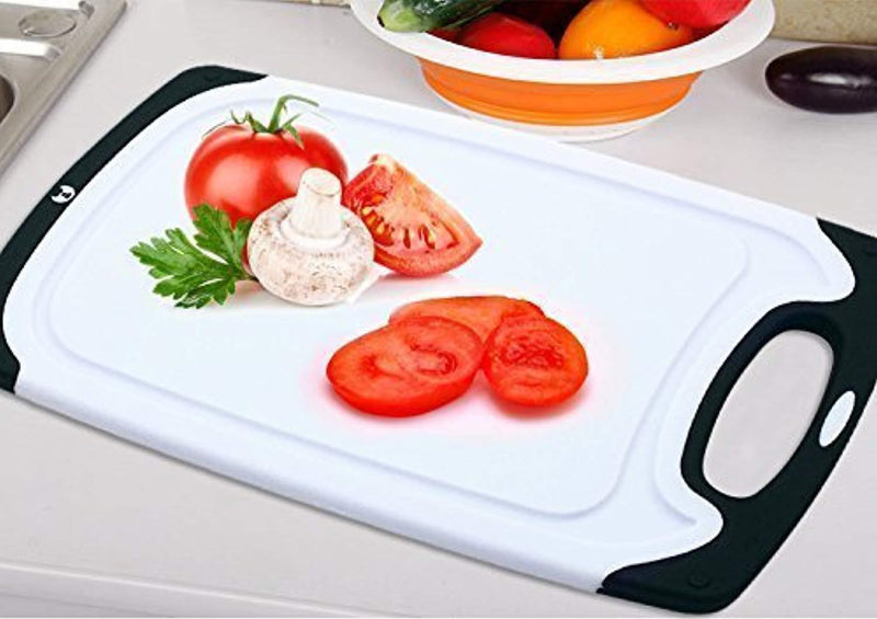 Chef Splendid 3-Piece Non-Slip Plastic Cutting Board Set, Drip Juice Groove, Dishwasher Safe, BPA Free, FDA Approved