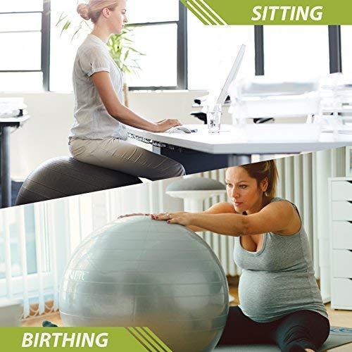 URBNFit Exercise Ball (Multiple Sizes) for Fitness, Stability, Balance & Yoga - Workout Guide & Quick Pump Included - Anti Burst Professional Quality Design