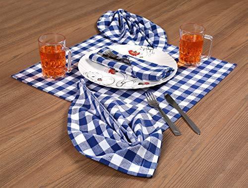 Cloth Napkin In Gingham Plaid Check Fabric-18x18 Red White, Wedding Napkins,Cocktails Napkins,Fabric Napkins,Cotton Napkins Mitered Corners & Generous Hem, Machine Washable Dinner Napkins Set of 12