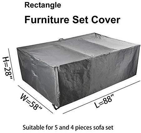 Patio Furniture Set Cover Outdoor Sectional Sofa Set Covers Outdoor Table and Chair Set Covers Water Resistant Heavy Duty 128" L x 83" W x 28" H