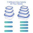 Zestkit Glass Food Storage Containers Set ZK-CS11 Rectangular / Round Container with Airtight Transparent Lids, BPA-Free, Leak Proof. Use for Home, Kitchen, Restaurant (10 Containers + 10 Lids)