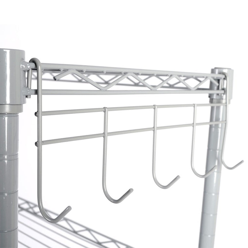 Rackaphile 5-Tier Classic Wire Storage Rack Organizer Kitchen Shelving Unit, Silver Grey