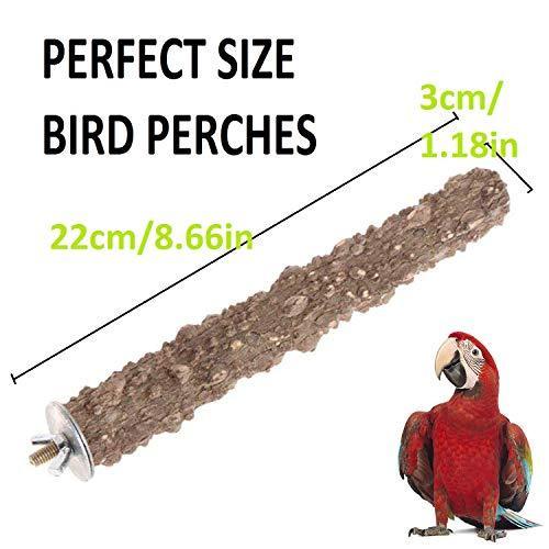 MwaBaiTx Natural Parrot Perch Set, Bird Chewing Toys Bird Perch Bird Stand Bird Cage Accessories