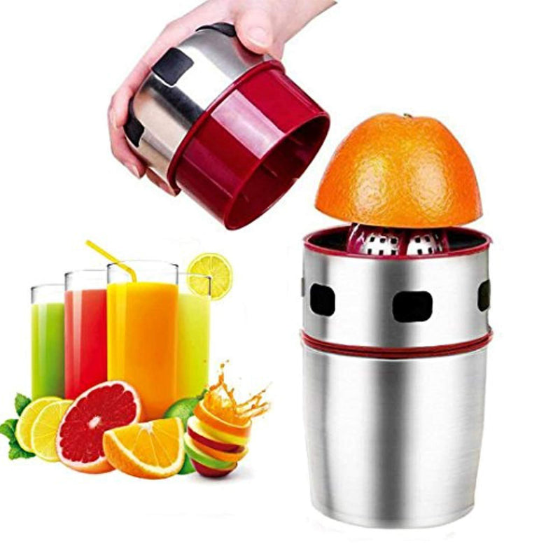 Citrus Juicer, Lukasa Manual Juicer Portable Stainless Steel Hand Orange Juicer Lid Rotation Squeezer for Oranges, Lemons, Tangerines, Grapefruits and Other Fruits