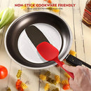 Silicone Spatula set : U-Taste 450ºF Heat-Resistant Spatula - One Piece Seamless Design, Non-Stick Silicone Rubber with Reinforced Stainless Steel Core (4 Piece Set, Red)