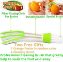 YHTAWOO Apple Corer Slicer+Orange peeler+cleaning brush, Apple Slicer Stainless steel Core remover Blooming Onion Cutter Pear Divider Wedger Metal Decorer Tool For Large Apple Kitchen Gadgets
