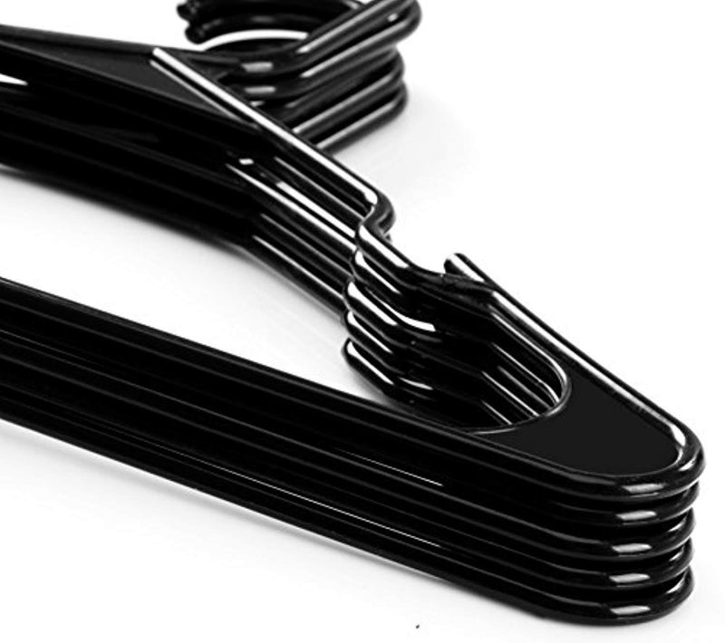 Zoyer Standard Plastic Hangers - Durable and Strong - Black (50)