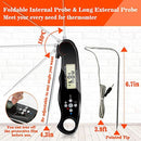 Instant Read Meat Thermometer DotStone Digital Thermometer Built-in Magnet with Backlight Temperature Alarm Function Contains 3.9FT External Probe for Kitchen Outdoor Cooking Grill BBQ Oven