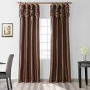 Half Price Drapes PTCH-112-108-RU Ruched Faux Silk Taffeta Curtain, Platinum